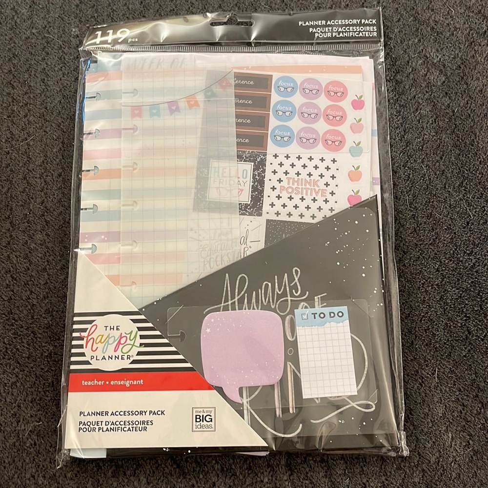 New The Happy Planner Teacher Planner Accessory Pack 119 piece Set J9